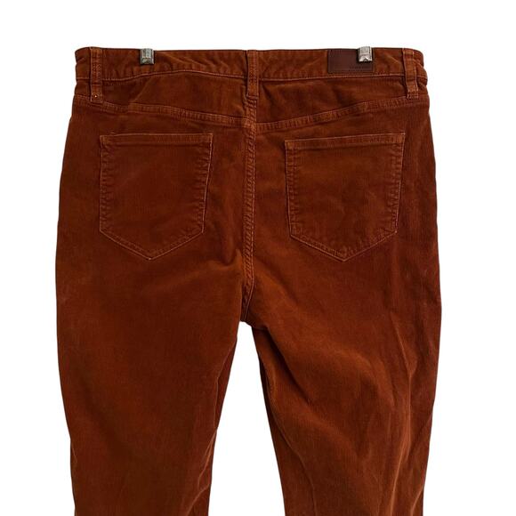 Lands’ End Corduroy Mid Rise Boot Cut Burnt Orange Brown Pant Sz 14 - Picture 5 of 7